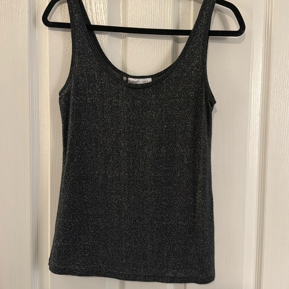 Jennifer Lopez black and silver sparkle tank top